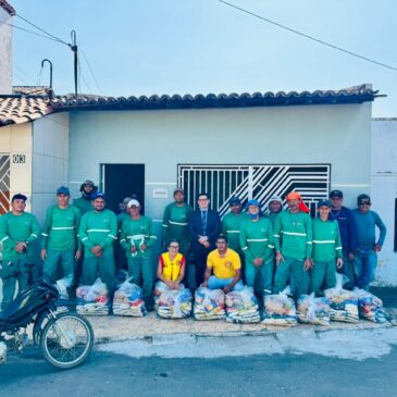 📢Após atuação do SEEACONCE, trabalhadores da limpeza pública de São Luís do Curu recebem cestas básicas